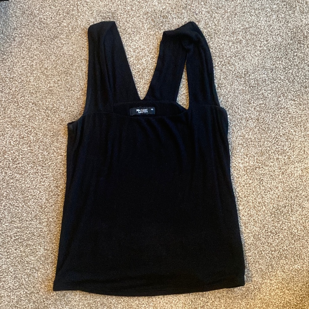 Michael lauren square neck ribbed v back tank revolve
